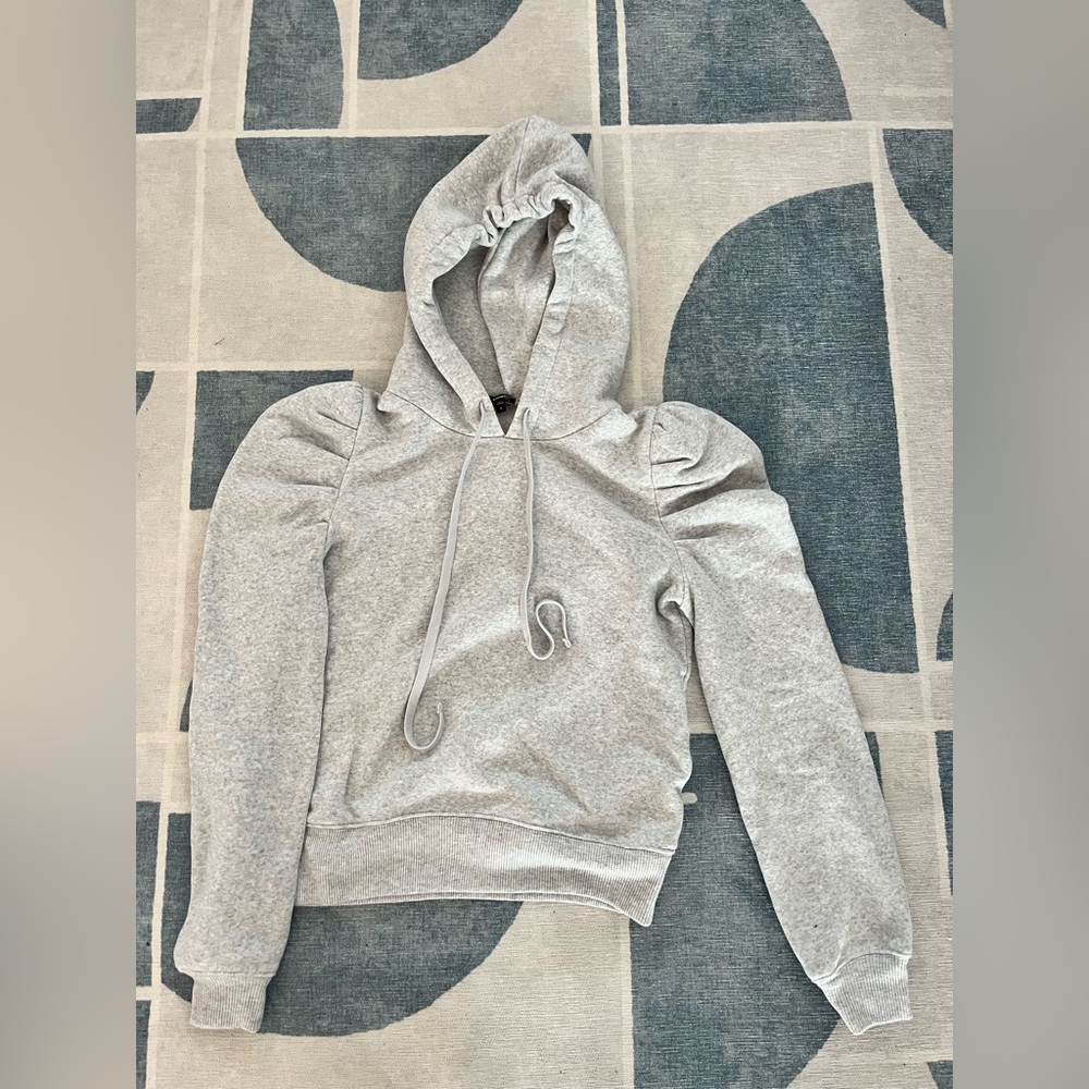 EXPRESS XS Gray Women's Hoodie with shoulder detail